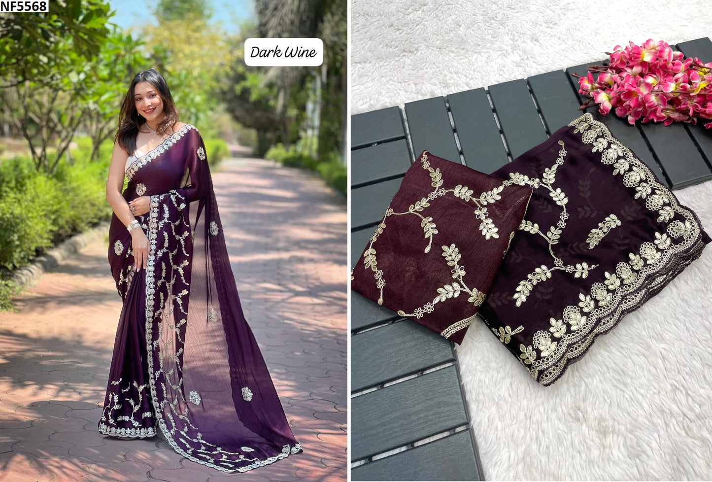 Nf5568 Coding Work Vmk. Sarees