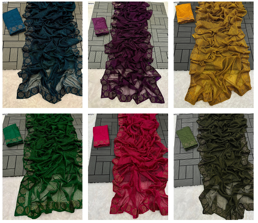 Nf5573 Chex Vmk. Sarees