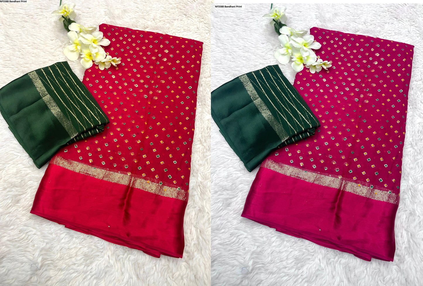 Nf5588 Bandhani Print Vmk. Sarees