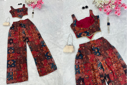 Nf5597 Organza Vmk. Co Ord Set