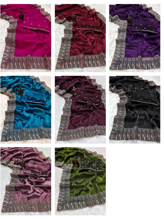 Nf5614 Burberry Silk Vmk. Sarees