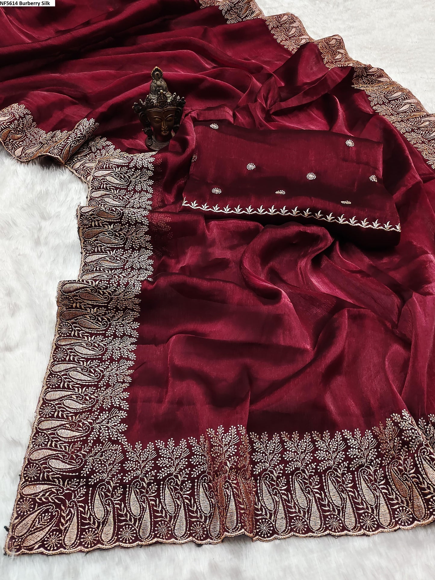 Nf5614 Burberry Silk Vmk. Sarees