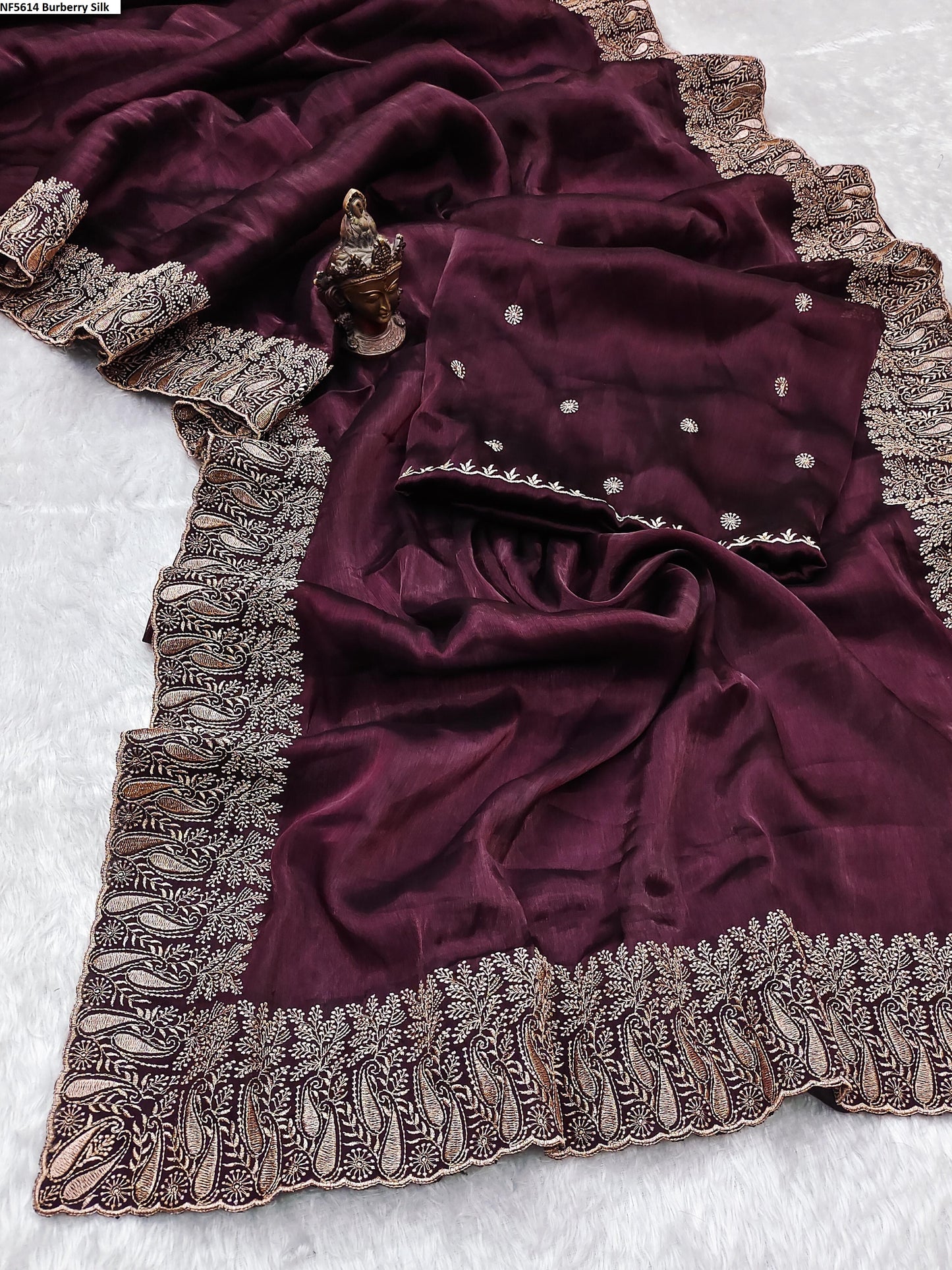 Nf5614 Burberry Silk Vmk. Sarees