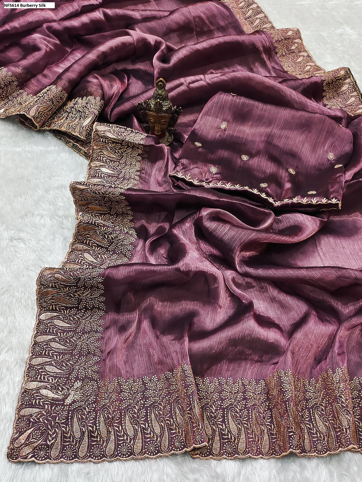 Nf5614 Burberry Silk Vmk. Sarees