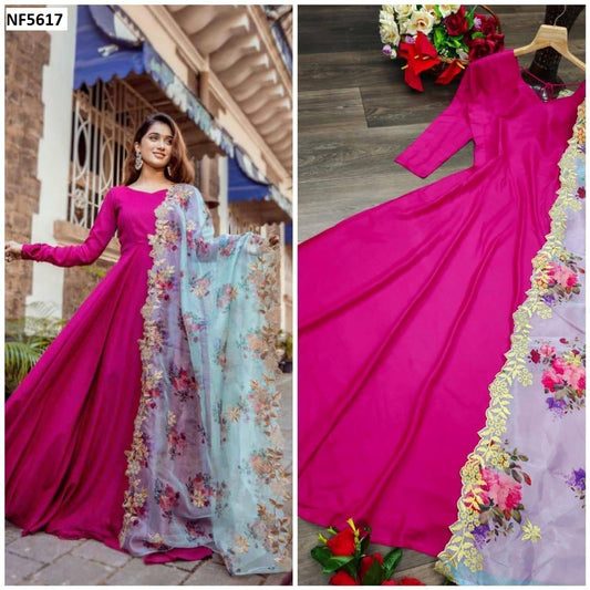 Nf5617 Vmk Gown Dupatta Set