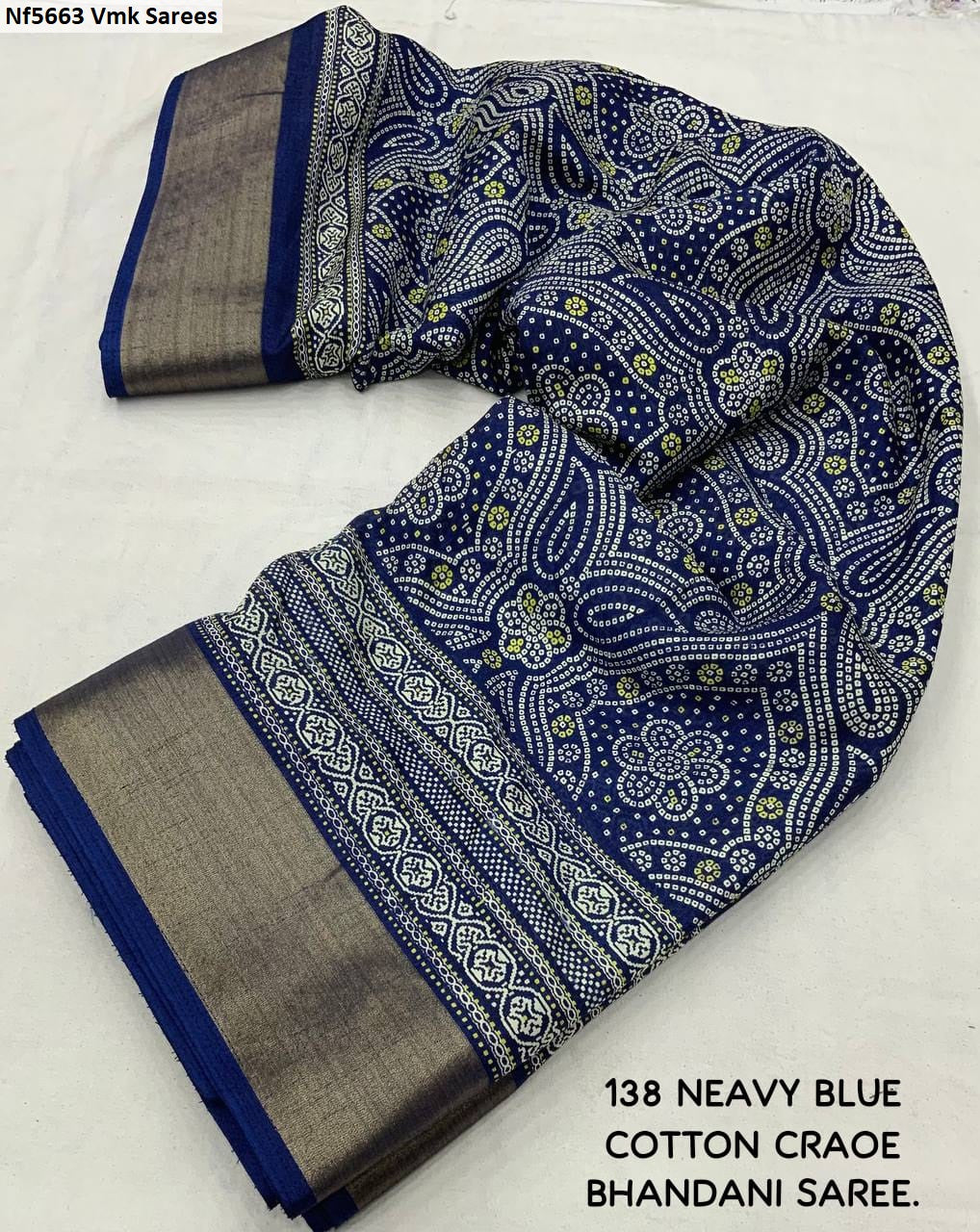 Nf5663 Bandhani Print Vmk Sarees