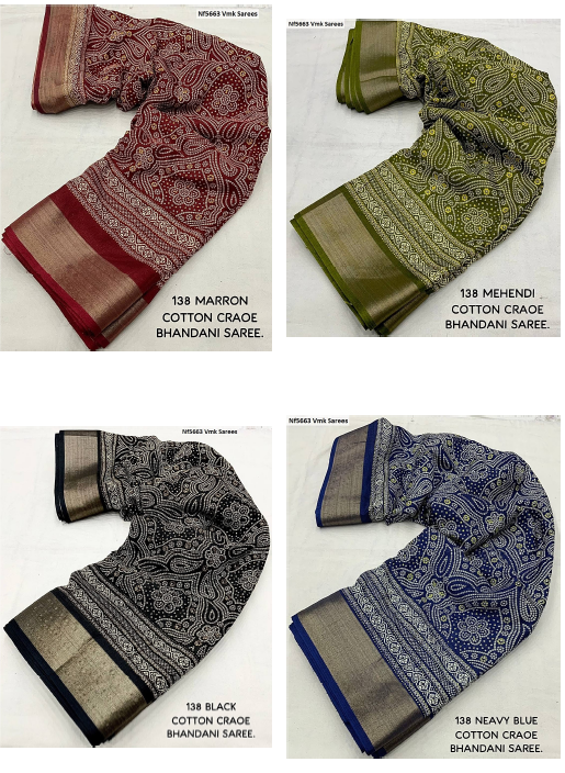 Nf5663 Bandhani Print Vmk Sarees