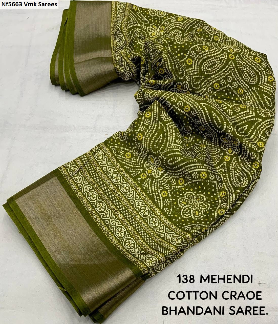 Nf5663 Bandhani Print Vmk Sarees
