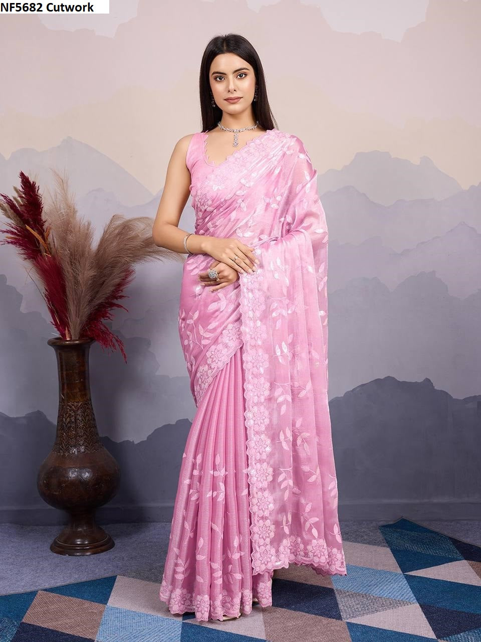 Nf5682 Cutwork Vmk. Sarees