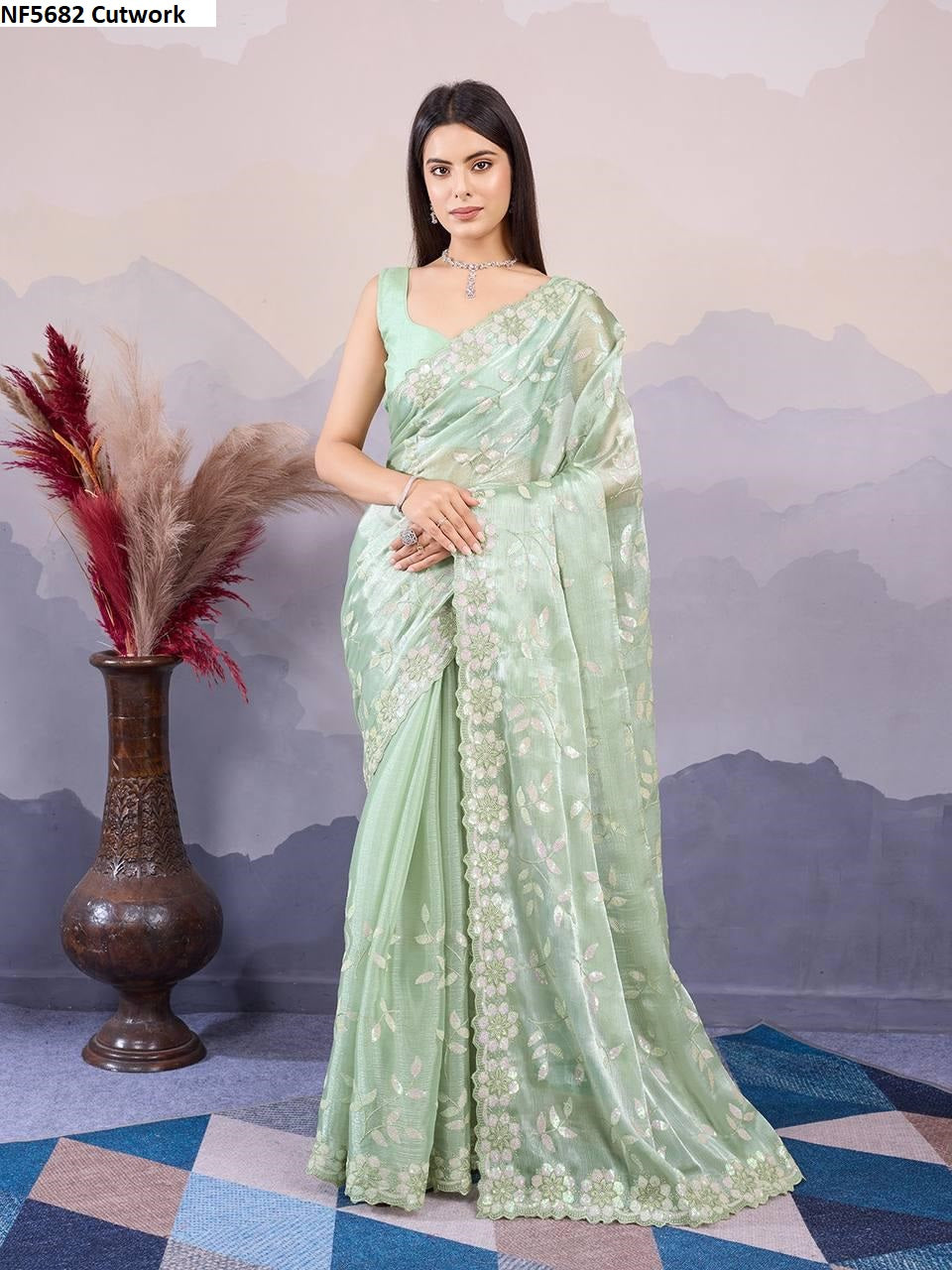 Nf5682 Cutwork Vmk. Sarees