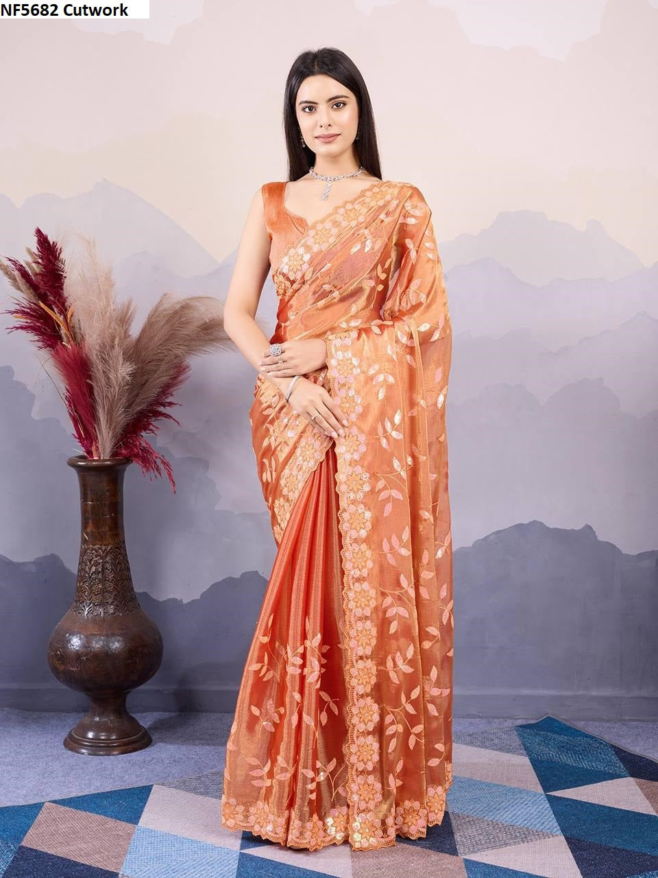 Nf5682 Cutwork Vmk. Sarees