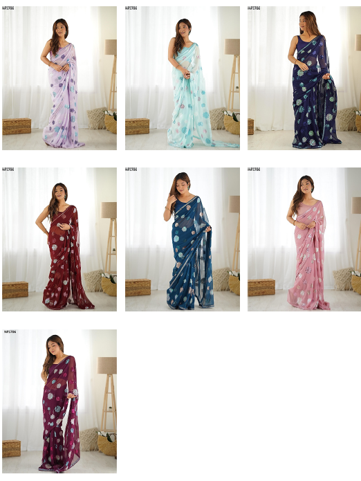 Nf5706 Vmk. Sequence Work Sarees