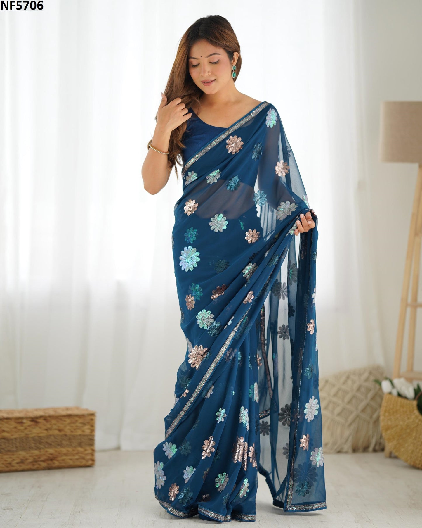 Nf5706 Vmk. Sequence Work Sarees