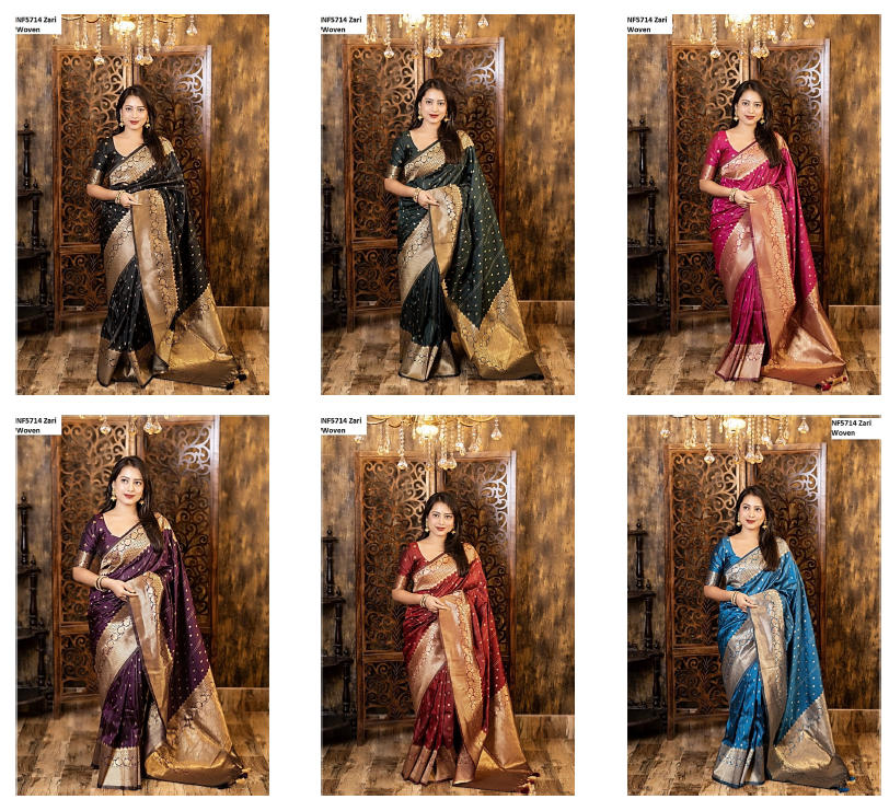 Nf5714 Zari Woven Vmk. Sarees