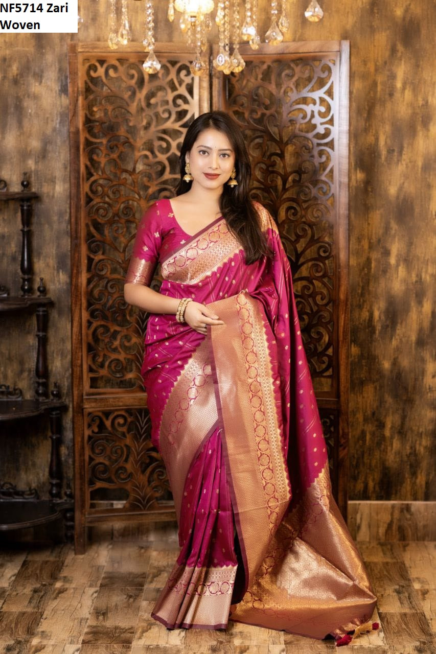 Nf5714 Zari Woven Vmk. Sarees
