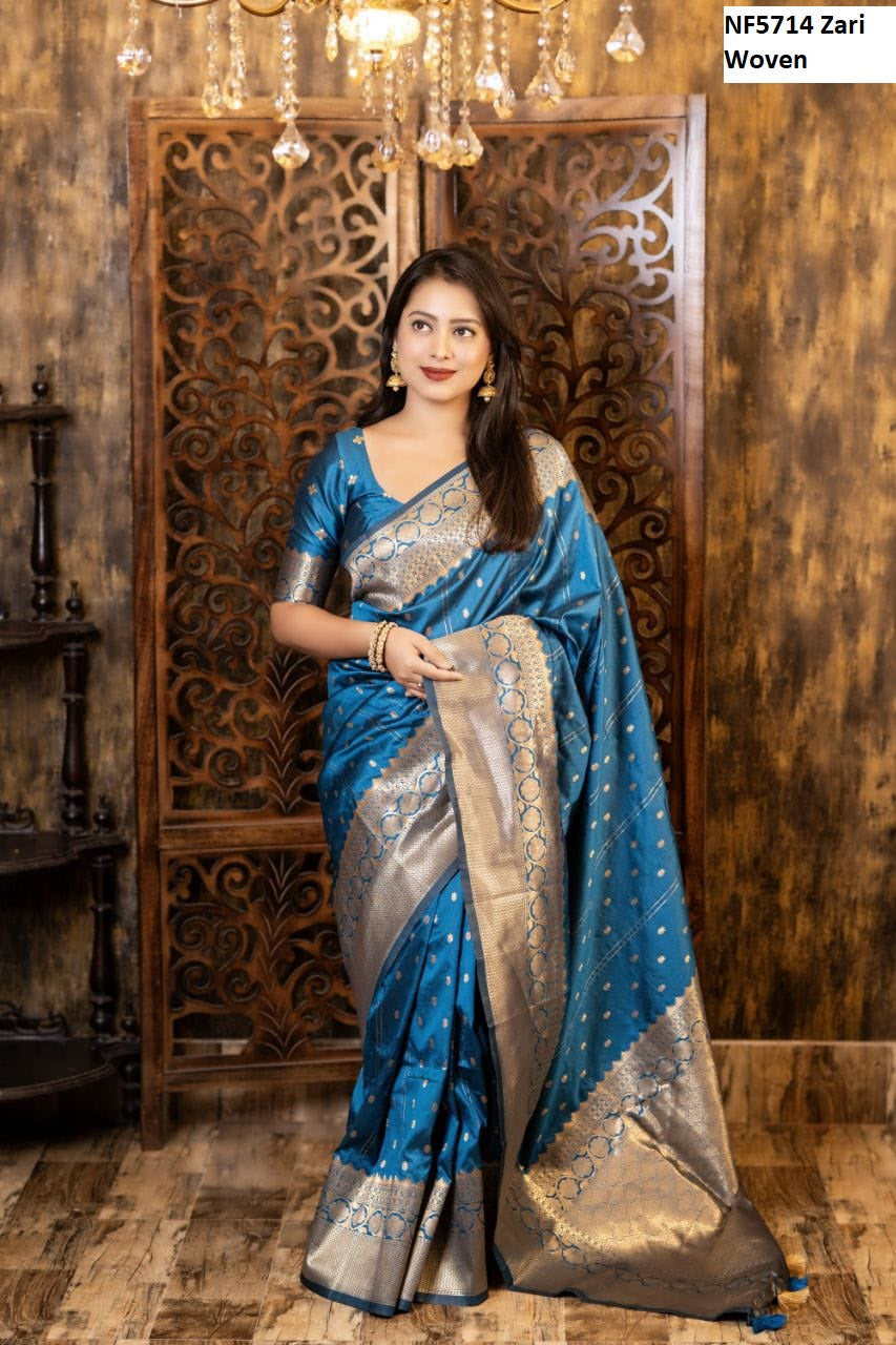 Nf5714 Zari Woven Vmk. Sarees