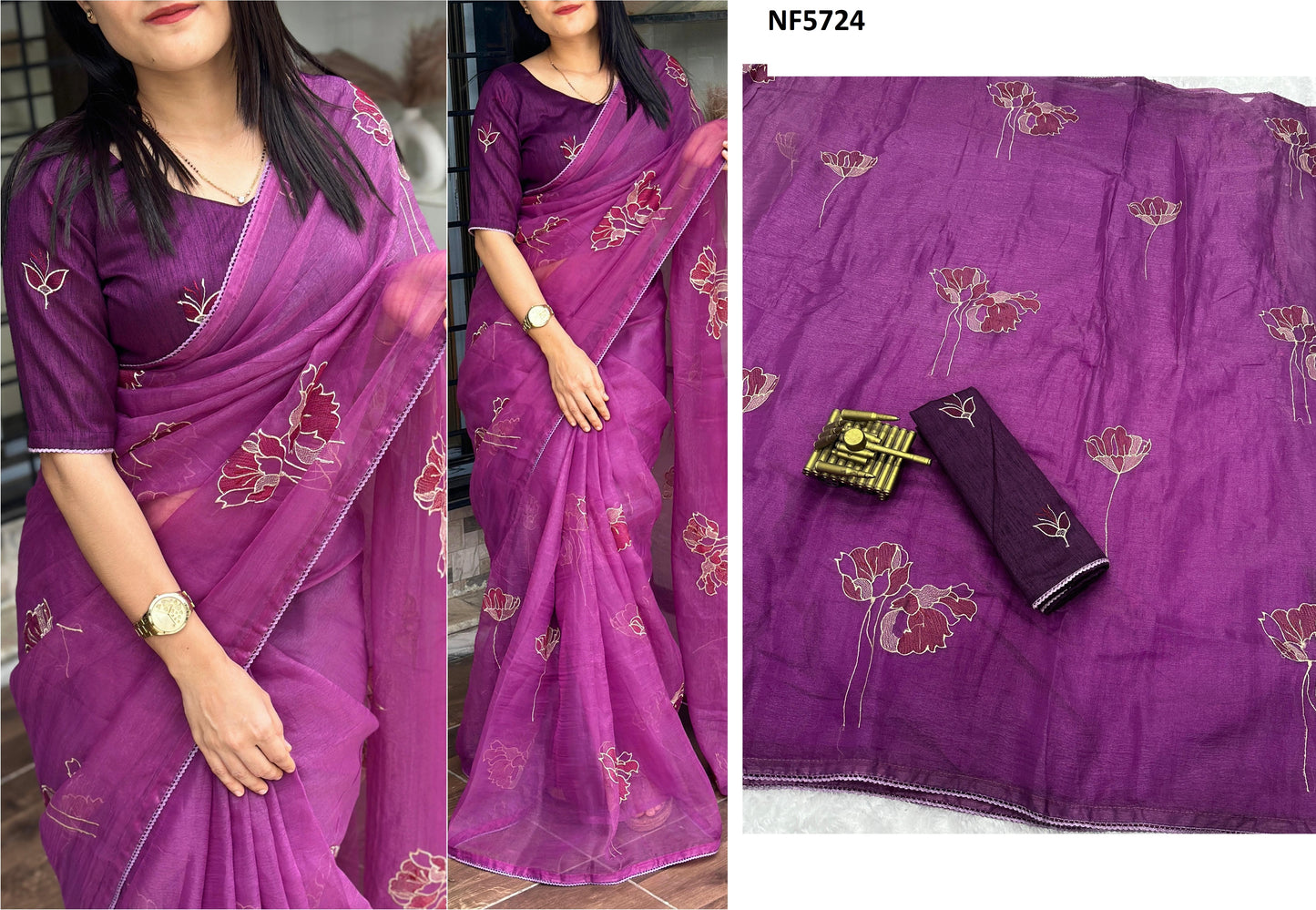 Nf5724 Vmk. Organza Sarees