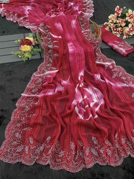 Nf5743 Vmk. Swarovski Diamond Sarees