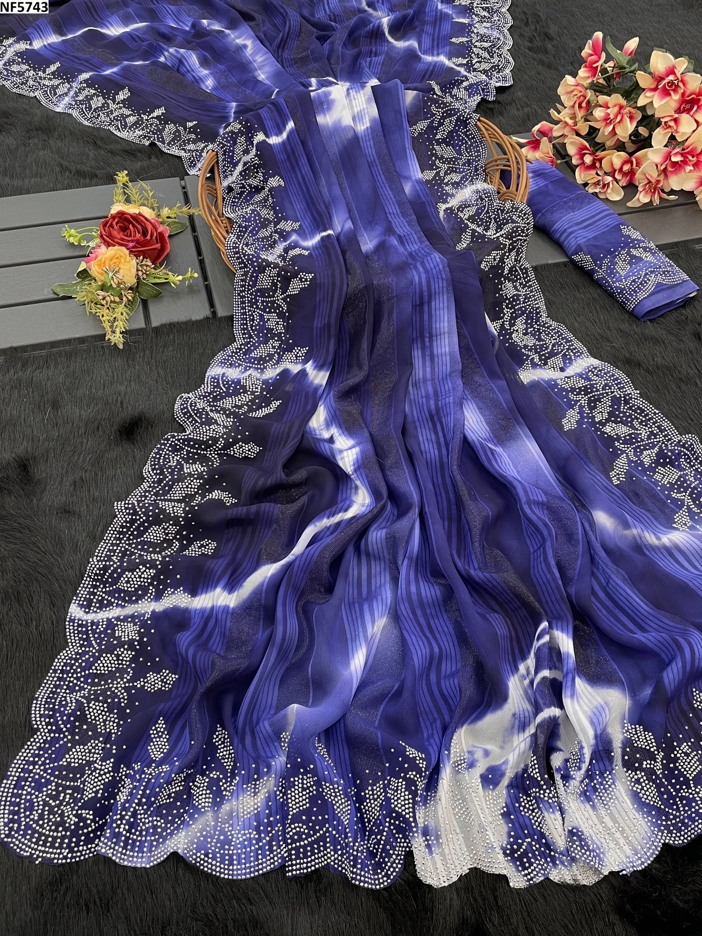 Nf5743 Vmk. Swarovski Diamond Sarees