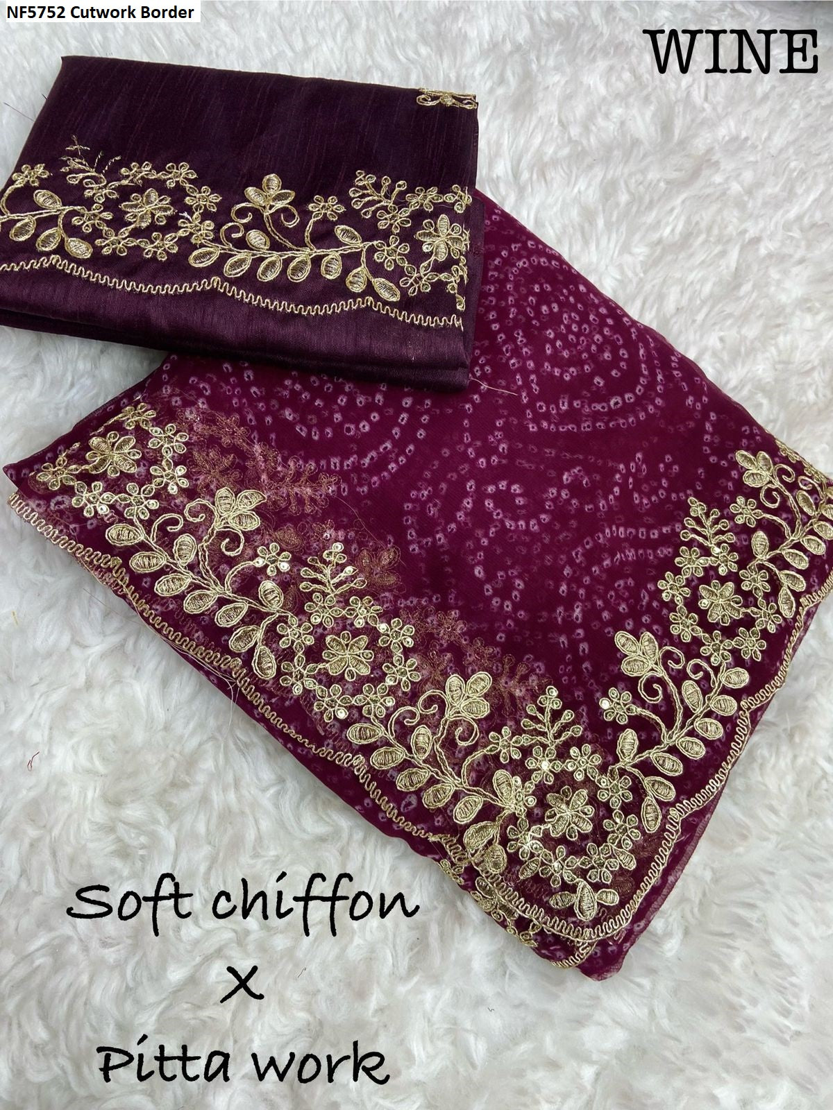 Nf5752 Cutwork Border Vmk. Sarees