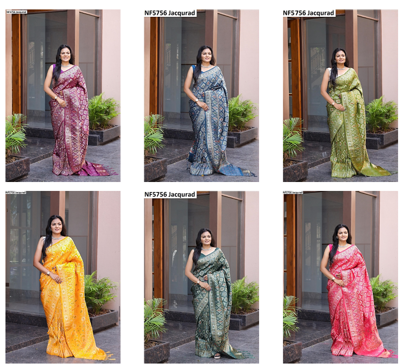 Nf5756 Jacqurad Work Vmk. Sarees