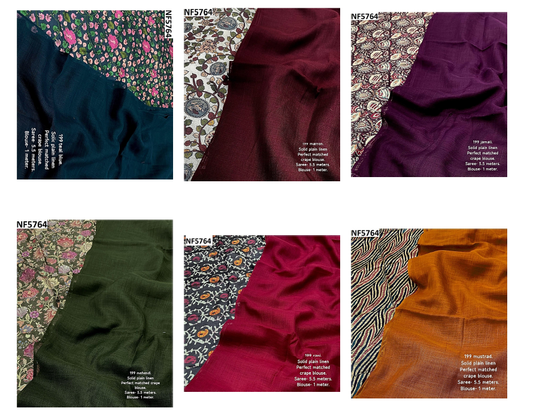 Nf5764 Vmk. Soft Linen Sarees