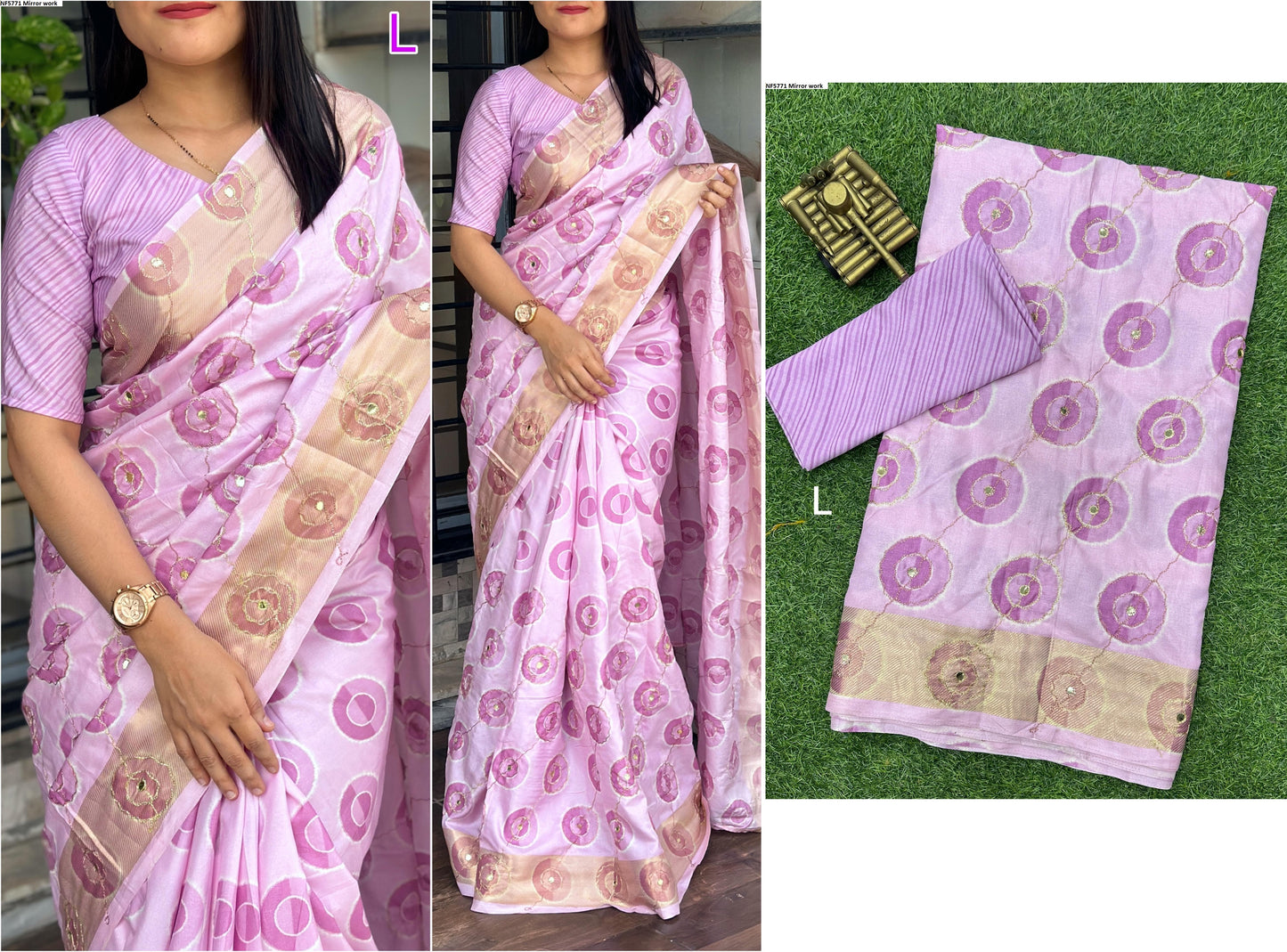 Nf5771 Mirror Work Vmk. Sarees