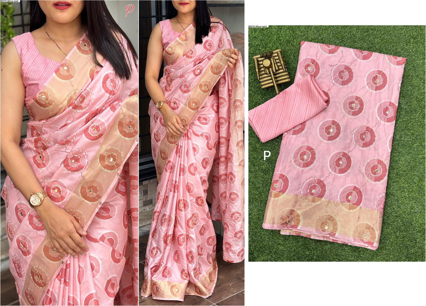 Nf5771 Mirror Work Vmk. Sarees