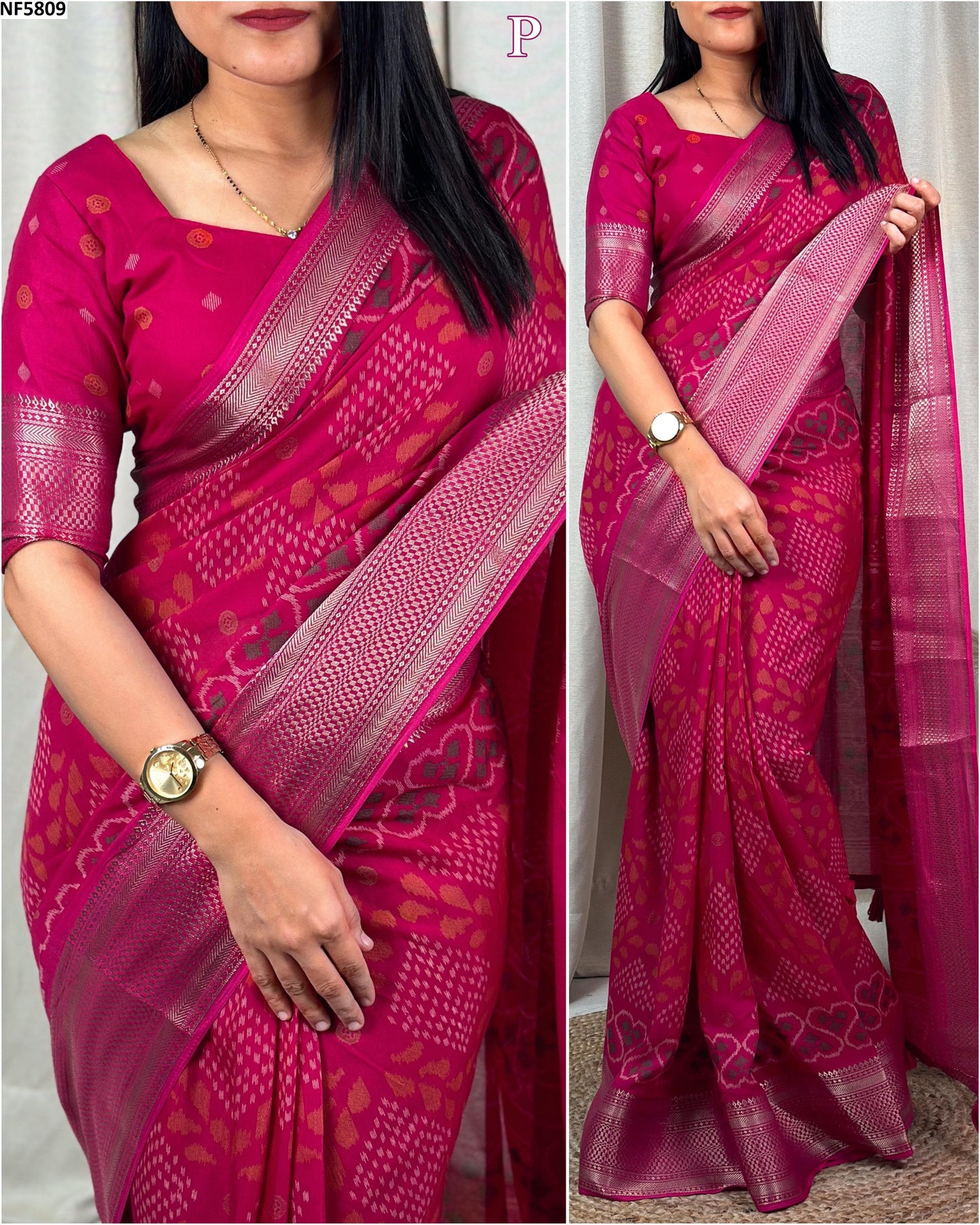 Nf5809 Vmk. Soft Cotton Sarees