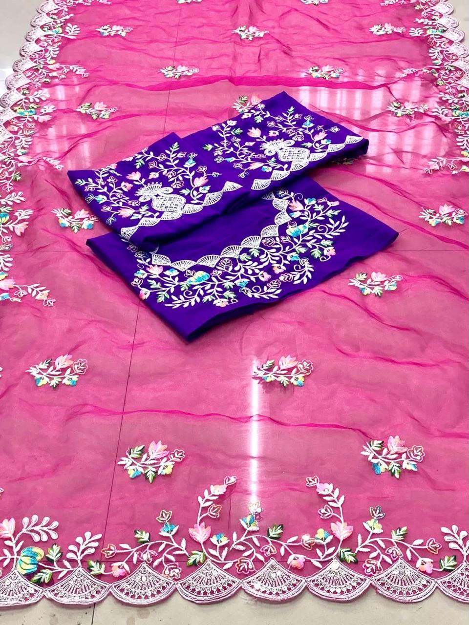 Nf5835 Vmk. Soft Organza Sarees