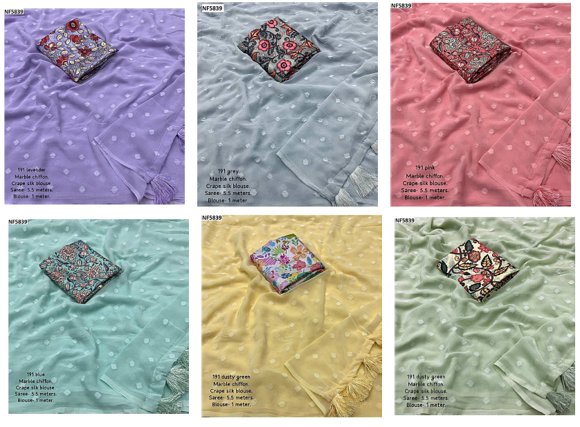 Nf5839 Vmk Chiffon Sarees