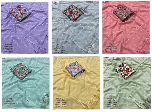 Nf5839 Vmk Chiffon Sarees