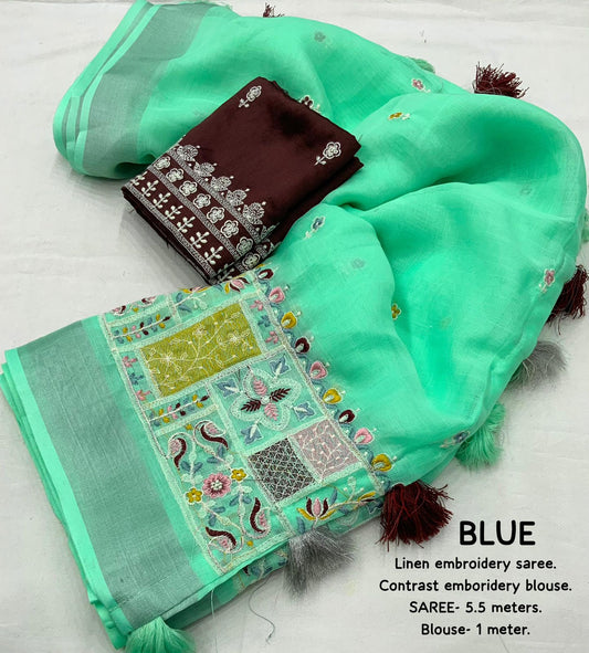 Nf5860 Vmk. Soft Linen Sarees