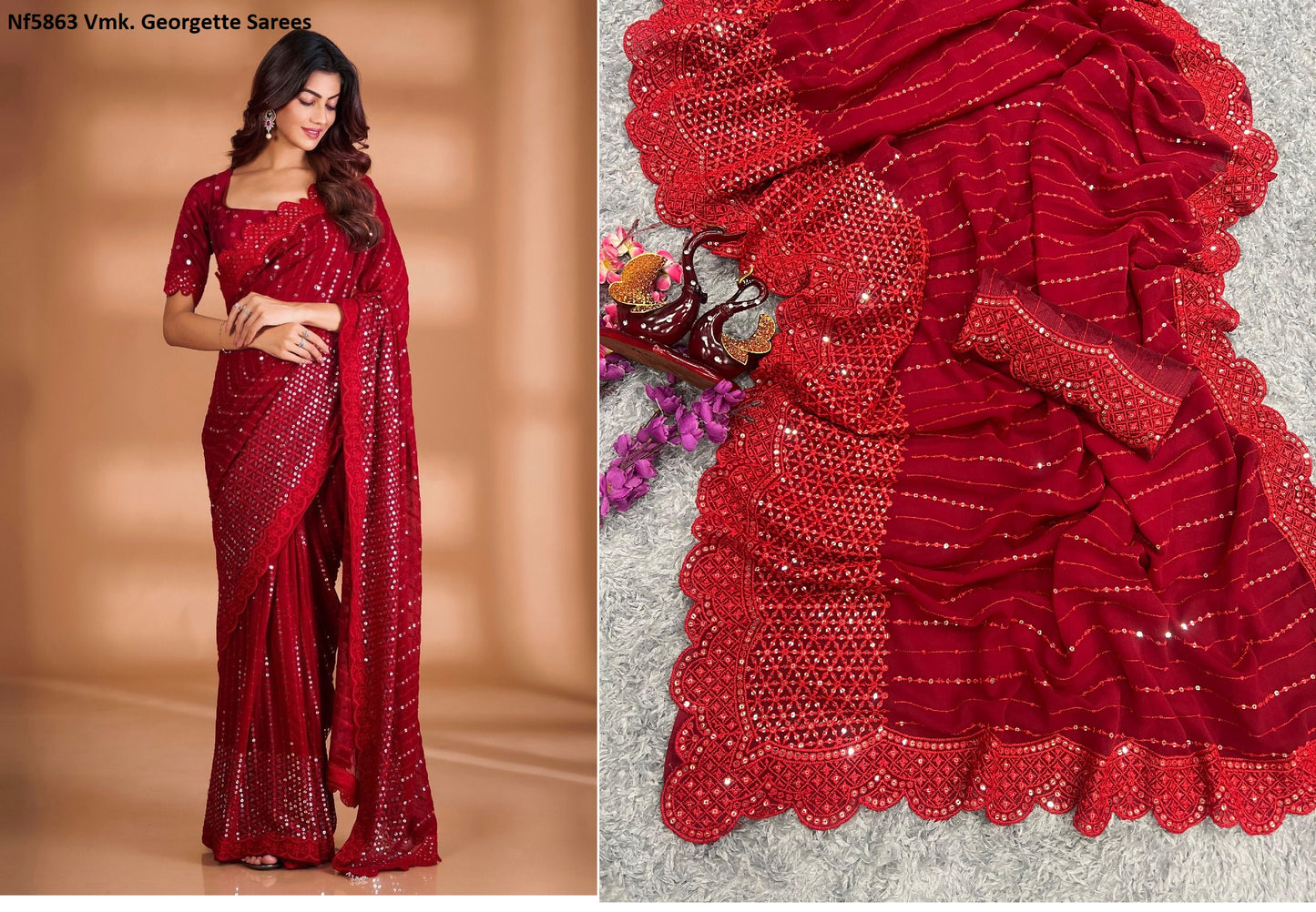Nf5863 Vmk. Georgette Sarees