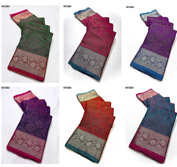 Nf5884 Vmk. Zari Border Sarees