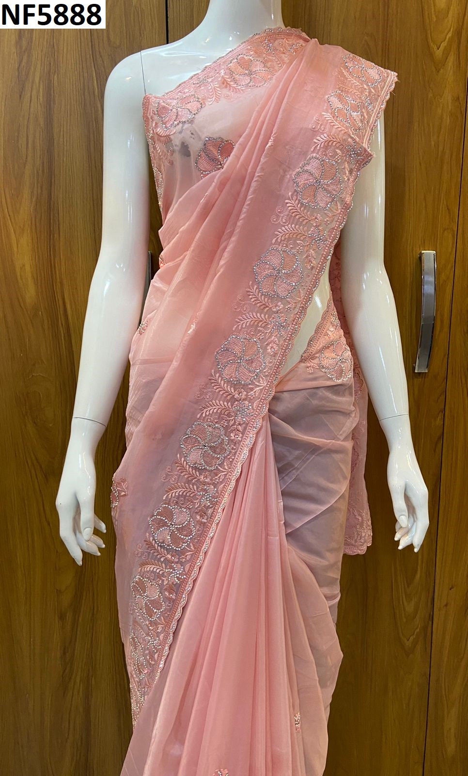 Nf5888 Vmk. Embroidery Work Sarees