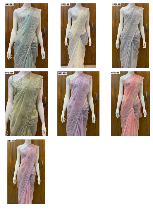 Nf5888 Vmk. Embroidery Work Sarees