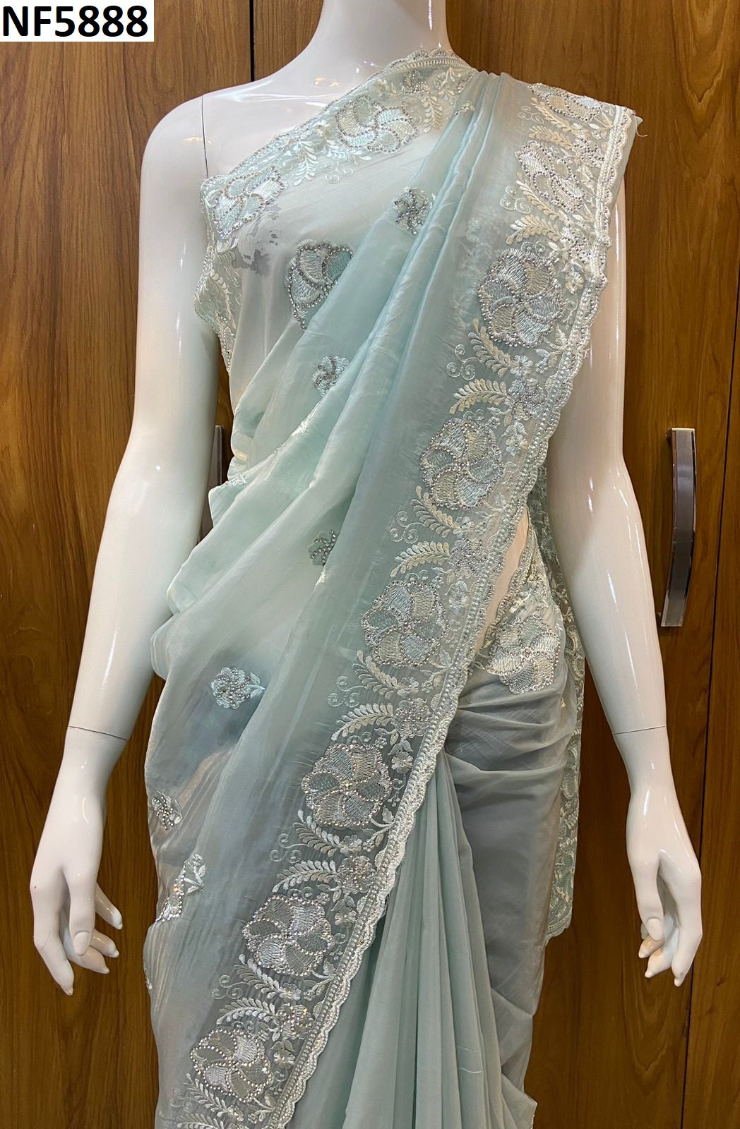 Nf5888 Vmk. Embroidery Work Sarees