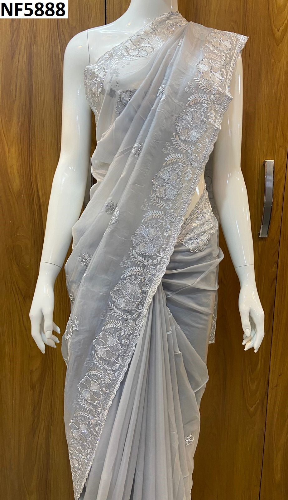 Nf5888 Vmk. Embroidery Work Sarees