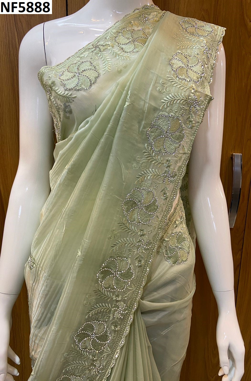 Nf5888 Vmk. Embroidery Work Sarees