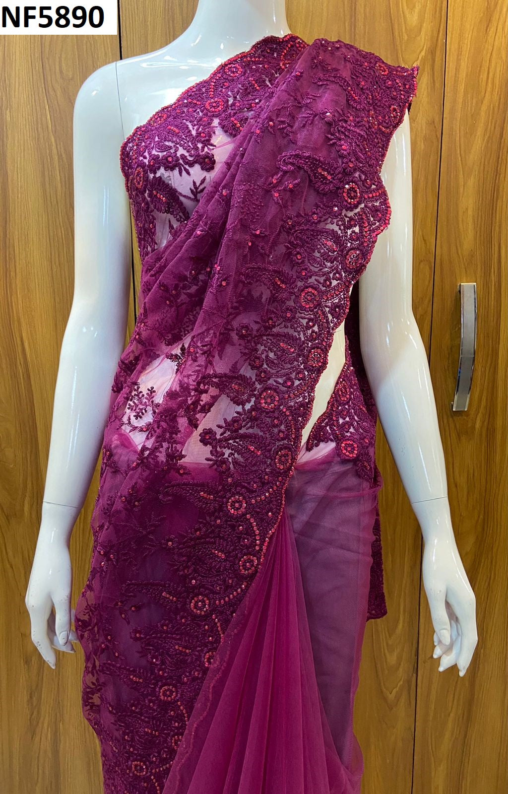 Nf5890 Vmk. Butterfly Net Sarees