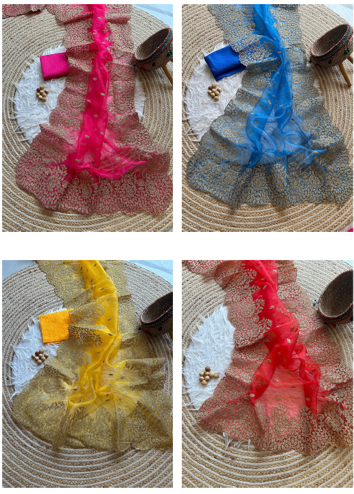 Nf5903 Vmk. Organza Sarees