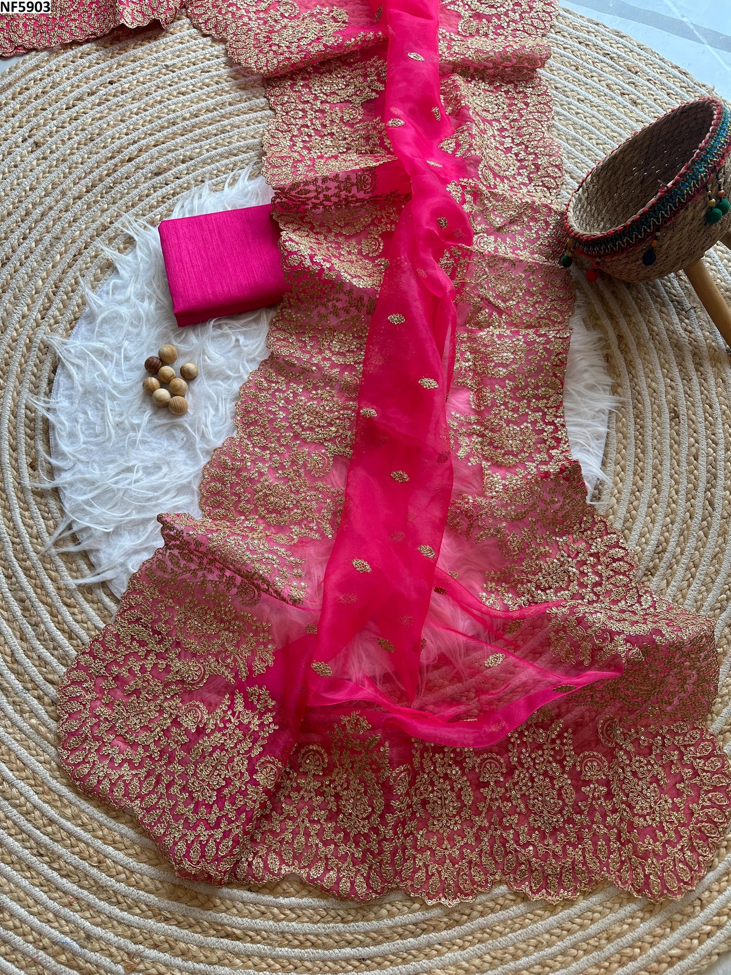 Nf5903 Vmk. Organza Sarees