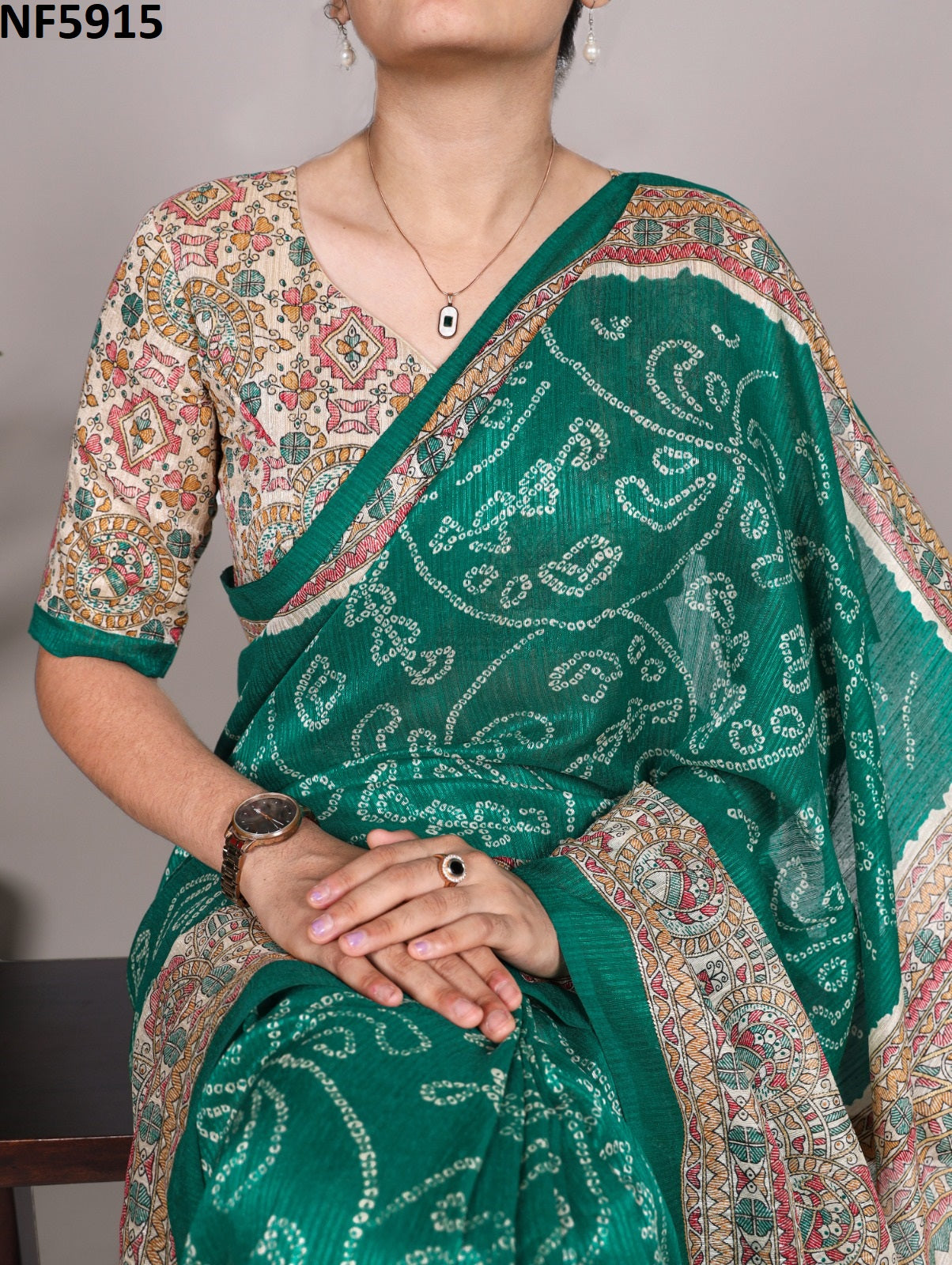 Nf5915 Vmk Green Silk Sarees