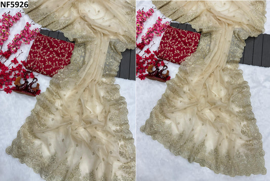 Nf5926 Vmk. Embroidery Work Sarees