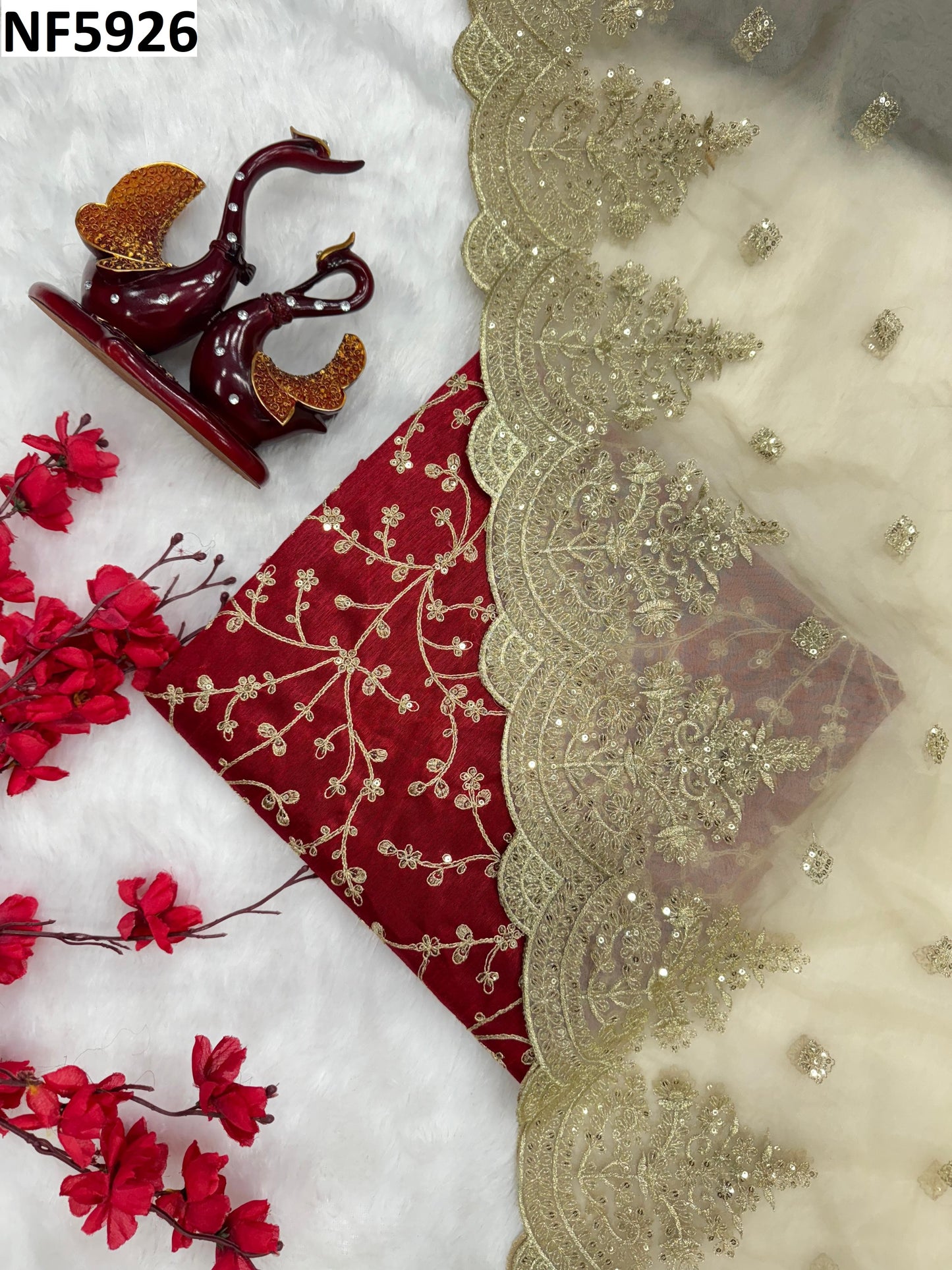 Nf5926 Vmk. Embroidery Work Sarees