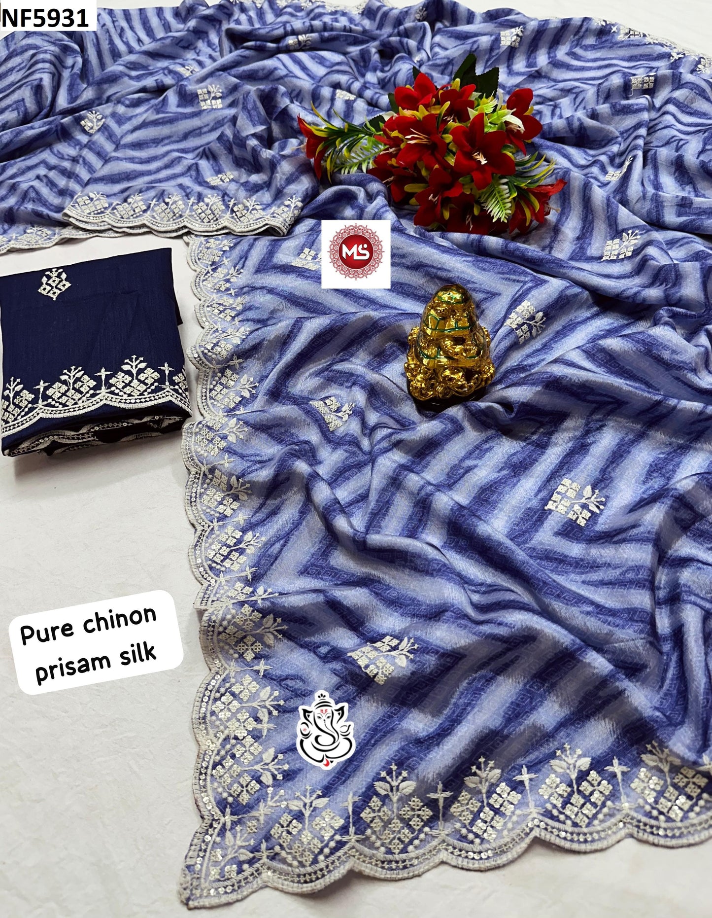 Nf5931 Vmk. Multi Embroidery Sarees