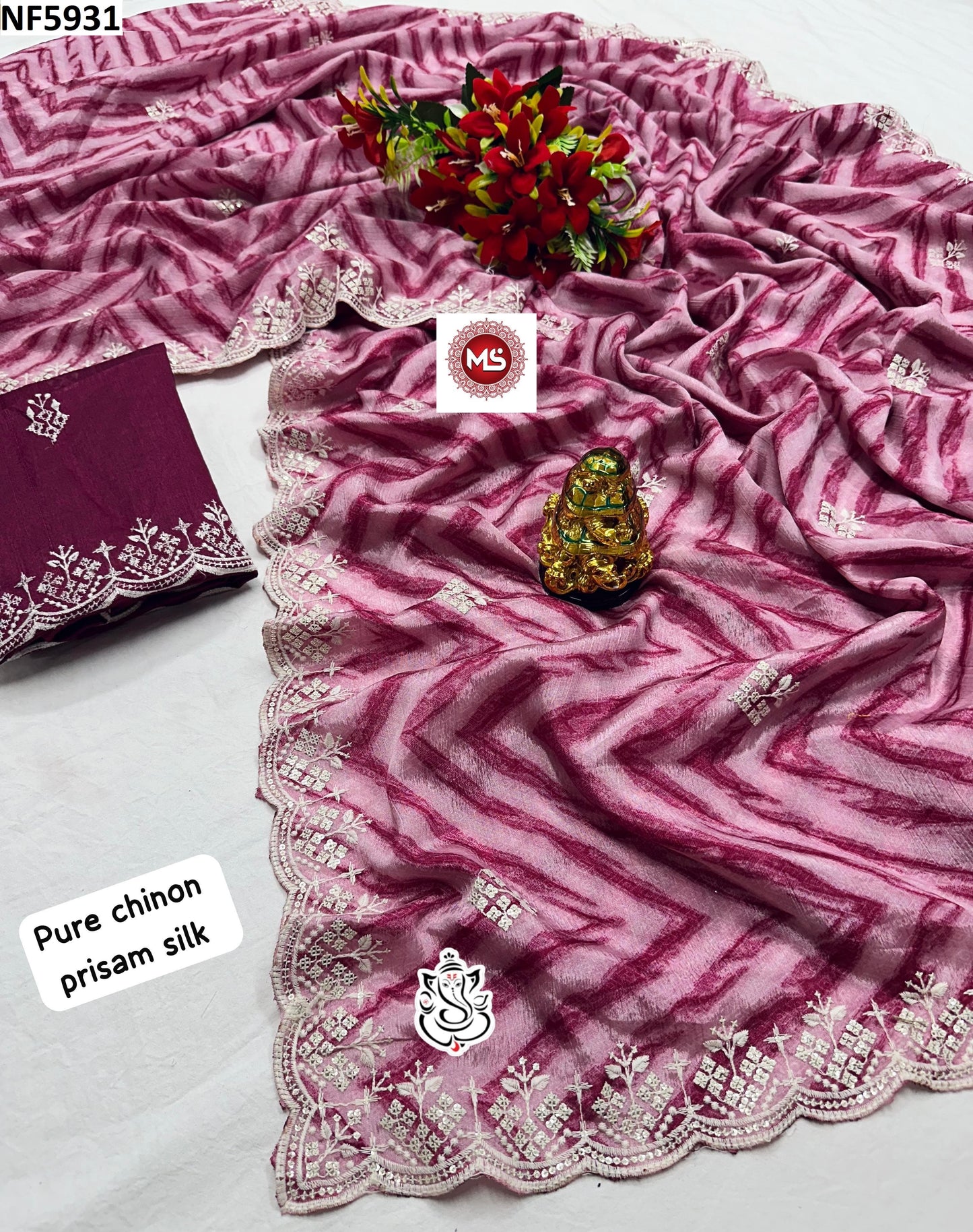 Nf5931 Vmk. Multi Embroidery Sarees