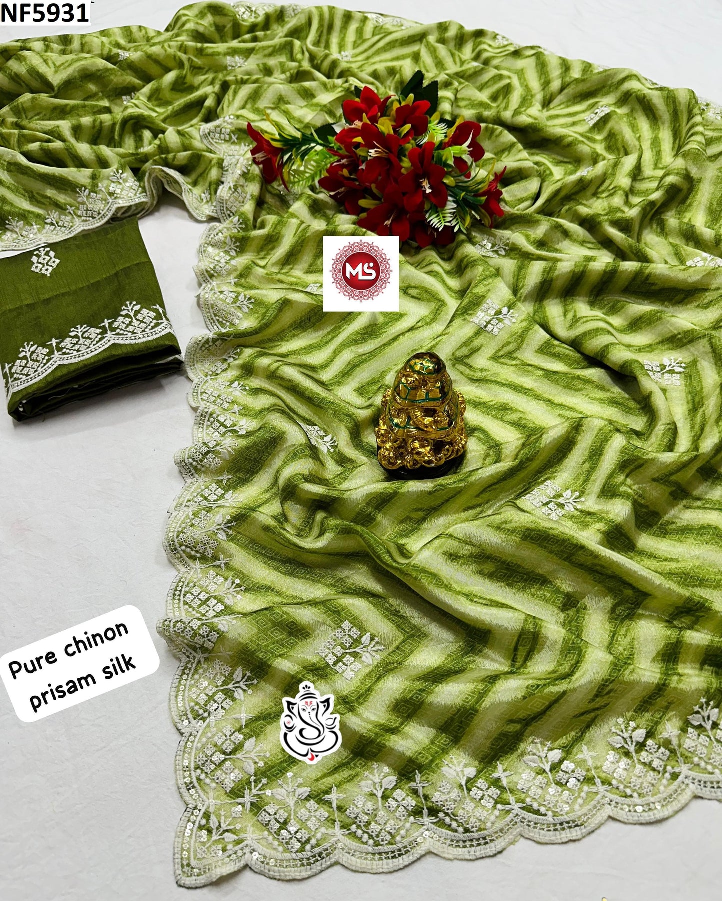 Nf5931 Vmk. Multi Embroidery Sarees