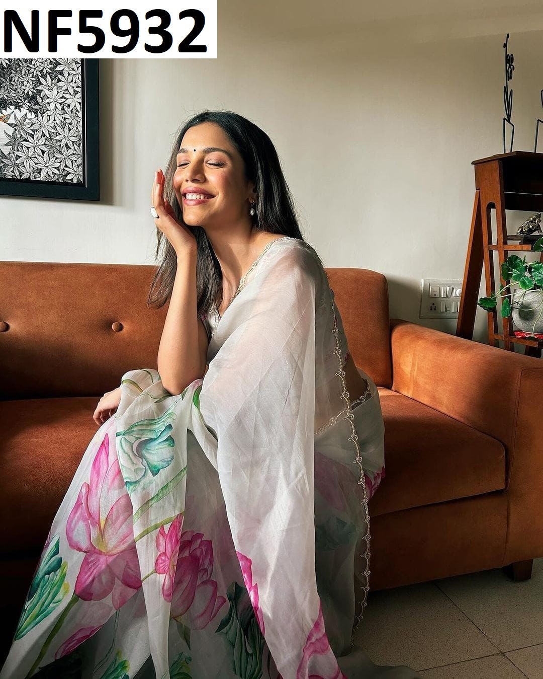 Nf5932 Vmk. Floral Print Sarees